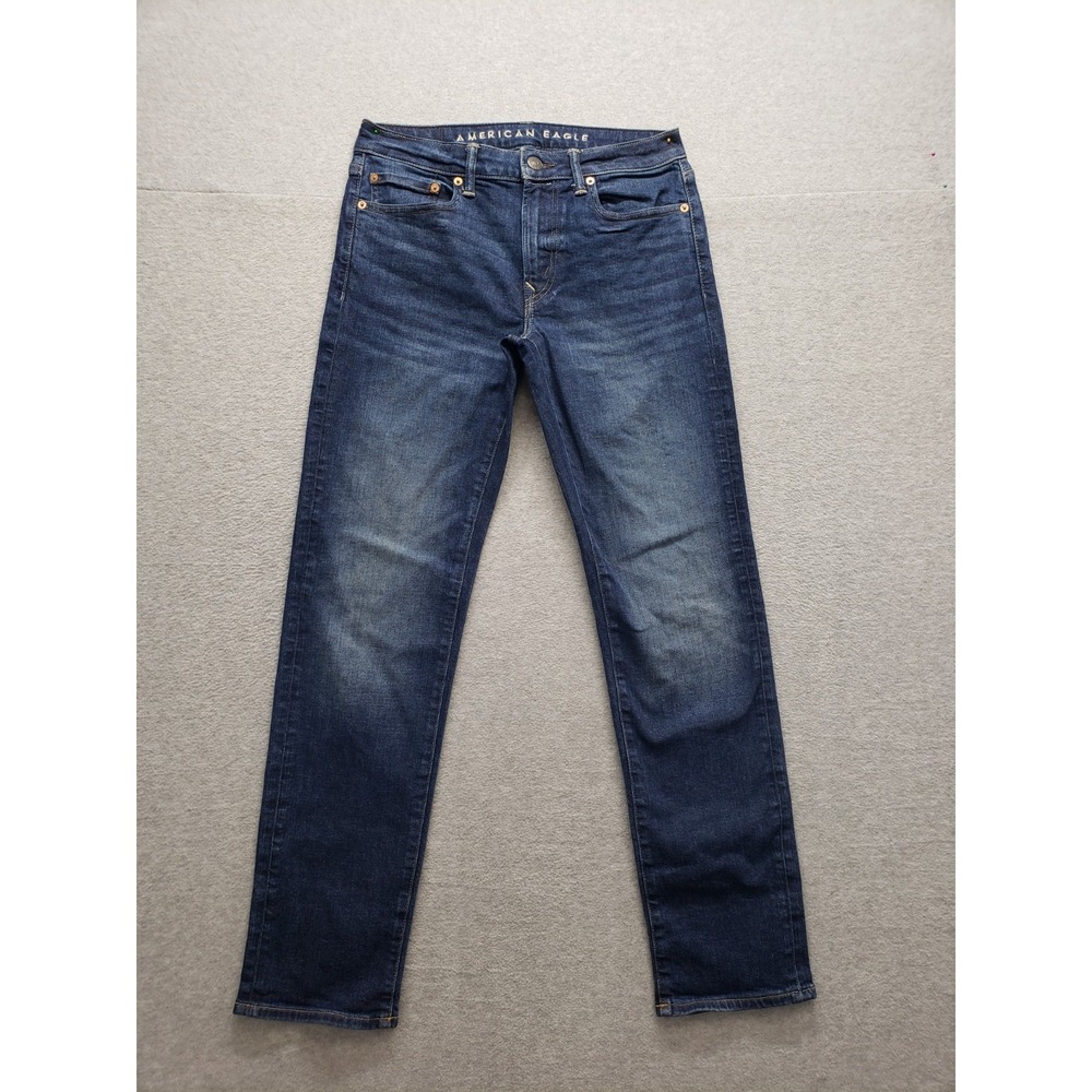 American‎ Eagle Outfitters Men Jeans 30X32 Blue Denim Straight Leg Regular Fit